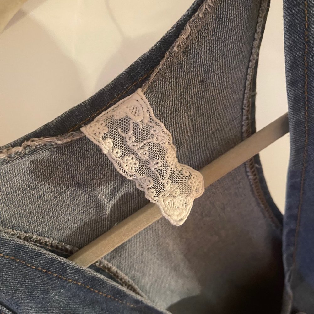 Denim Dress with Functional Buttons - Picture 2 of 6